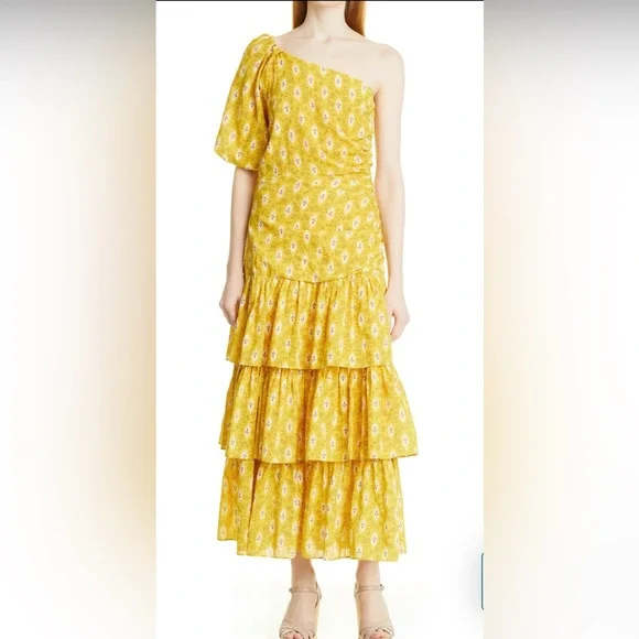 NWT! Veronica Beard Virginia Floral One- Shoulder Maxi Dress - Picture 3 of 10